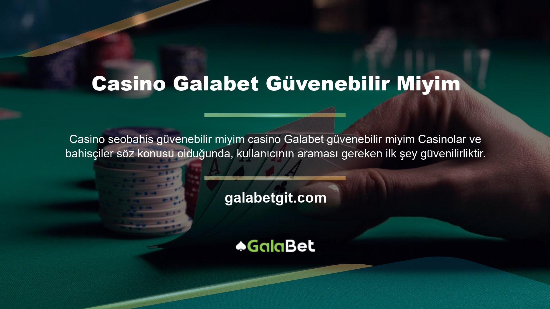 Galabet casino sitesi bu unsurları en iyi yapan sitelerden biridir